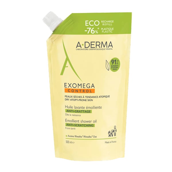 A-Derma Exomega Control Emollient Shower Oil Refill 500Ml