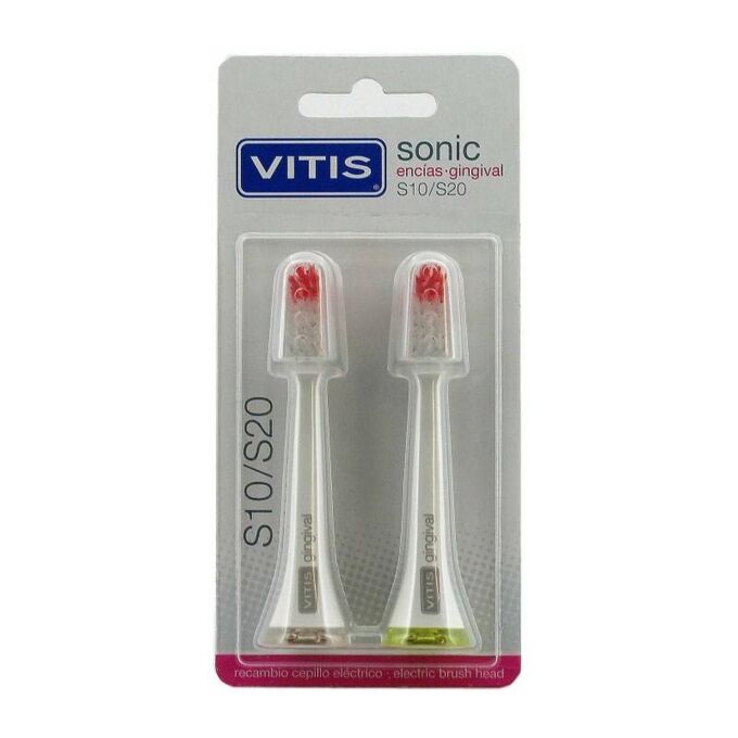 Vitis Spare Part Electric Toothbrush For Delicate Gums Silver Colour 2Pcs