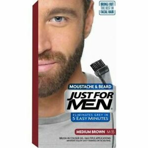 Just For Men M35 Moustache And Beard Facial Hair Color Medium Brown