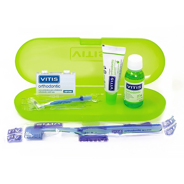 Kit Vitis Orthodontic Toothbrush+Toothpaste 15Ml + Rinse Orthodontic 30Ml + Orthodontic Wax + Interdental Brush + Orthodontic Tablets 2 Pcs
