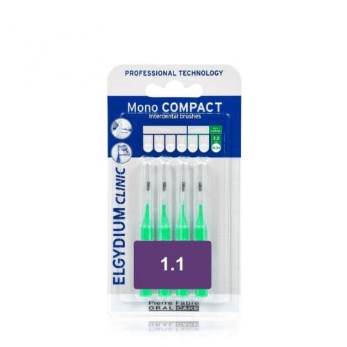 Elgydium Clinic Mono Compact Interdental Brushes Green 1.1 4 Pieces