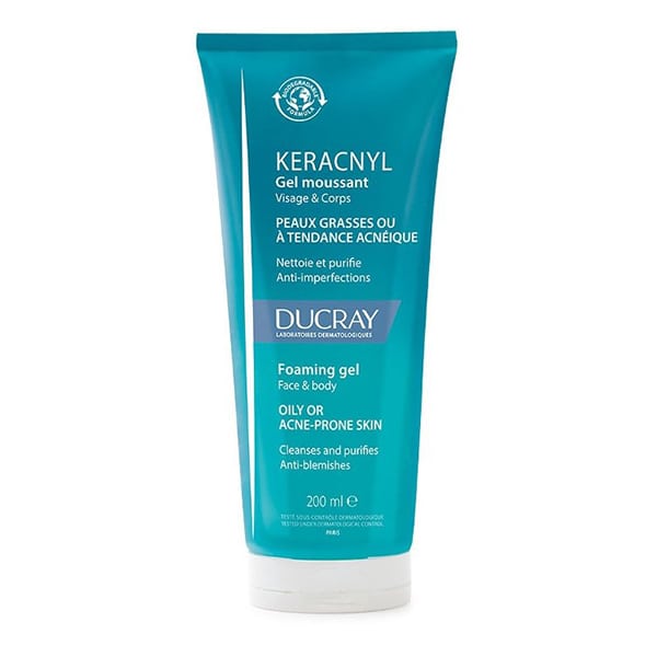 Ducray Keracnyl Gel Moussant, Καθαριστικό Προσώπου/Σώματος Για Λιπαρό Δέρμα Με Ατέλειες 200Ml