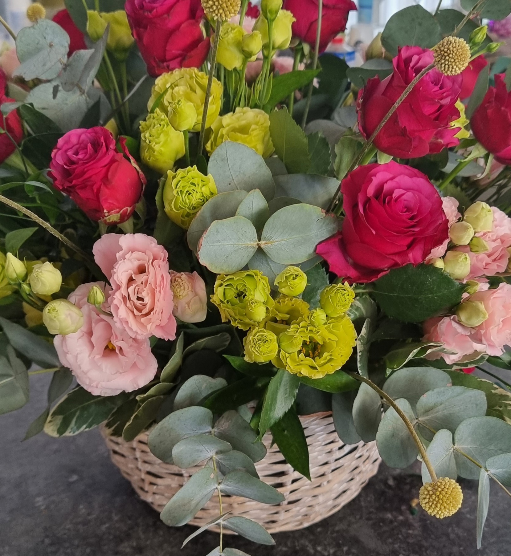 Flower Box Mixed Flowers Seasonal  With Splash Of Color Arrangement