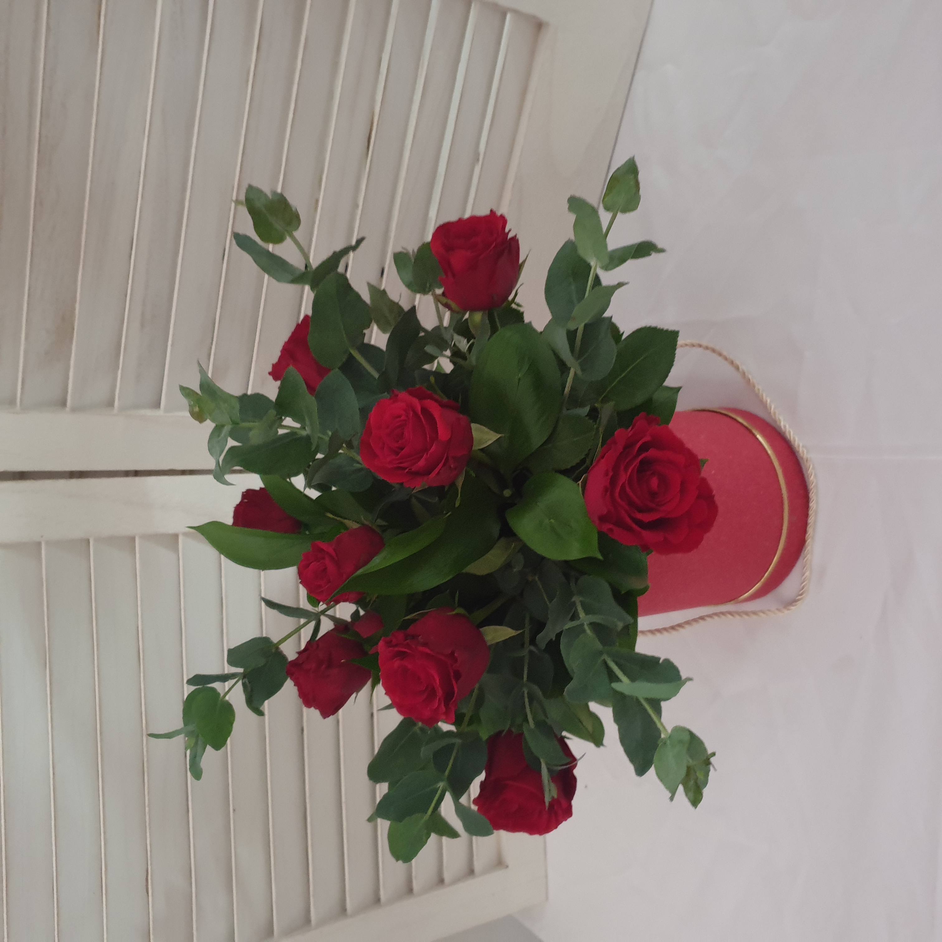 Flower Box Red Roses 10 Roses