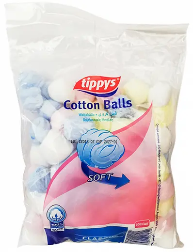 Tippys Coloured Cotton Balls X100