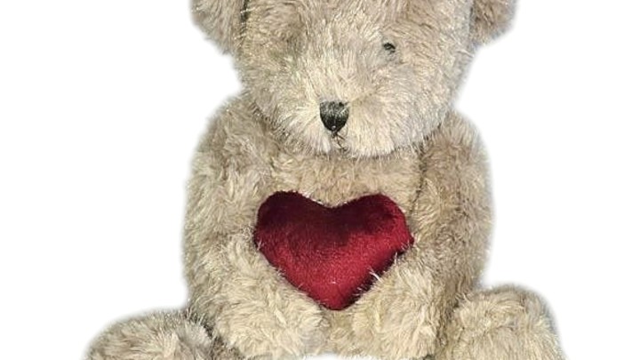 Fluffy Love Bears Teddy With Heart 28Cm