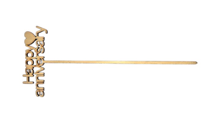 Decorative Stick With Inscription Happy Anniversary"