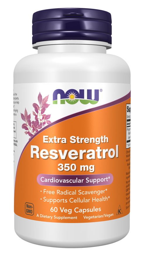 Now Extra Strength Resveratrol 350Mg 60 Capsules
