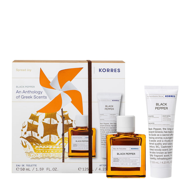 Korres Spread Joy Black Pepper Set Edt 50Ml & Aftershave Balm 125Ml