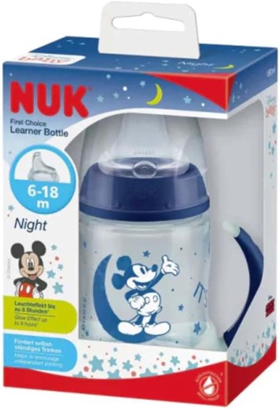 Nuk First Choice Learner Bottle 6-18M Night Mickey Glow 150Ml
