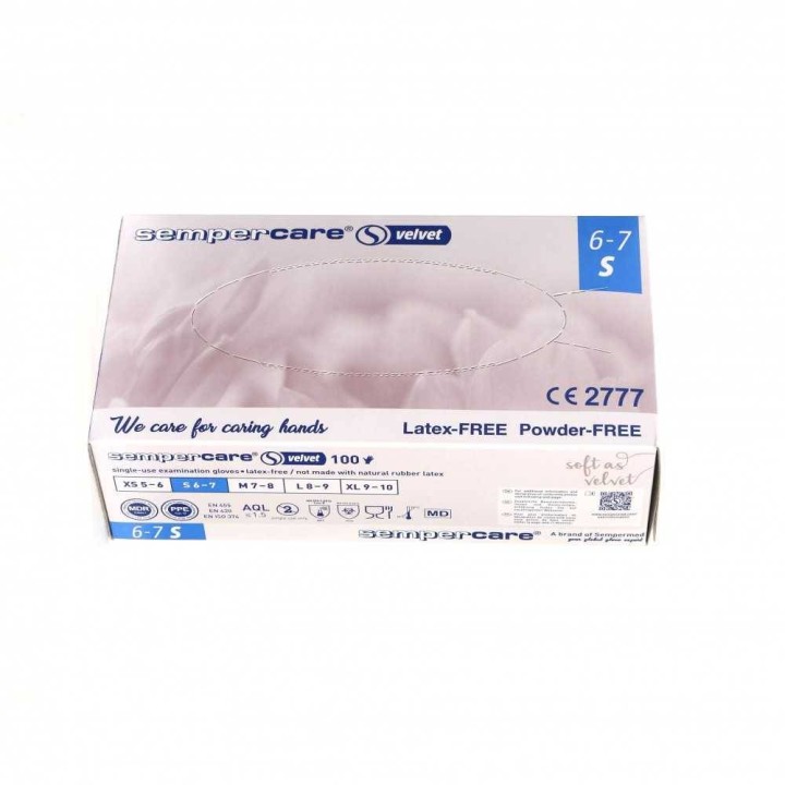 Sempercare Nitrile Velvet Gloves 6-7 Small 100Pieces