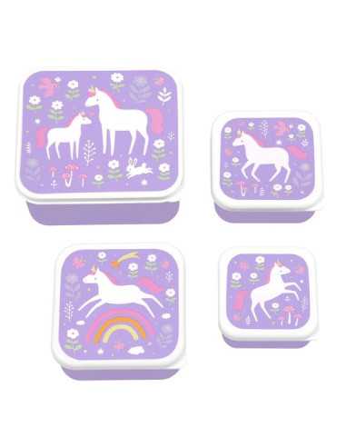 A Little Lovely Company Snack Box Set Unicorn