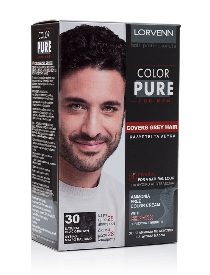 Lorvenn Color Pure Ammonia Free Permanent Hair Color For Men Natural Black Brown No 30