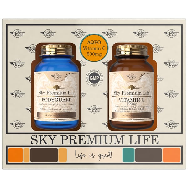 Sky Premium Life Bodyguard 60S & Vitamin C 500G 60 Caps Free