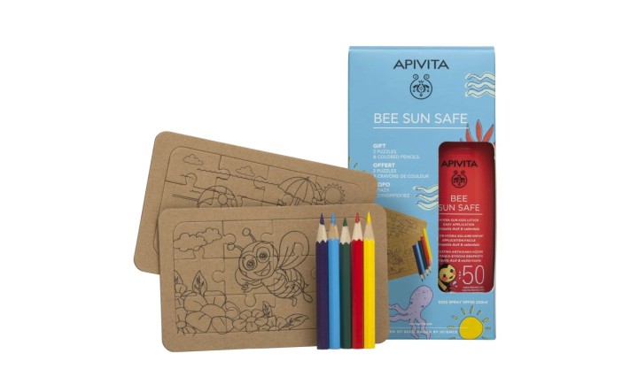 Apivita Bee Sun Safe Kids Spray Spf 50 200Ml & Puzzles & Colored Pencils