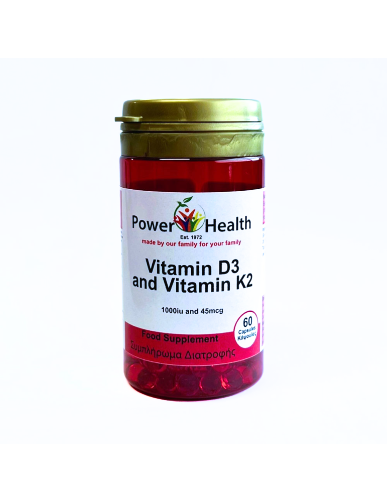 Power Health Vitamin D3 1000Iu & Vitamin K2 45Mcg 60 Capsules