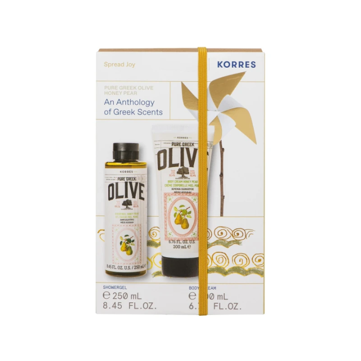 Korres Pure Greek Olive Honey Pear Shower Gel 250Ml + Korres Pure Greek Olive Honey Pear Body Cream 200Ml