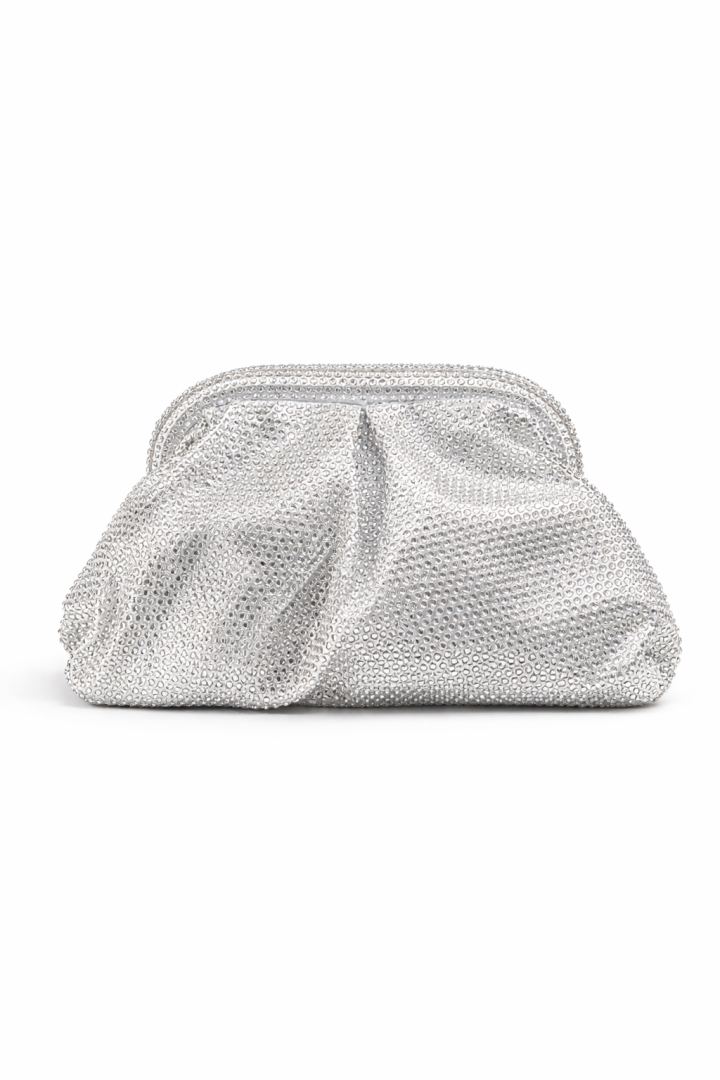 Emy Silver Diamond Decorated Handbag