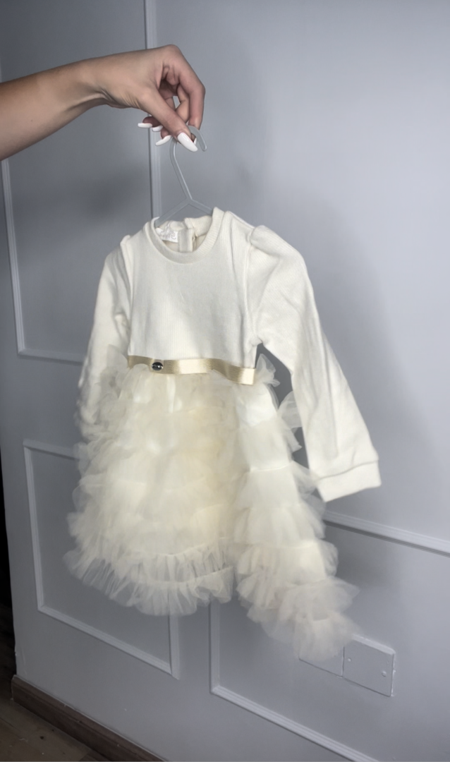 Baby Girl Beige Dress Size: 3 Year Old