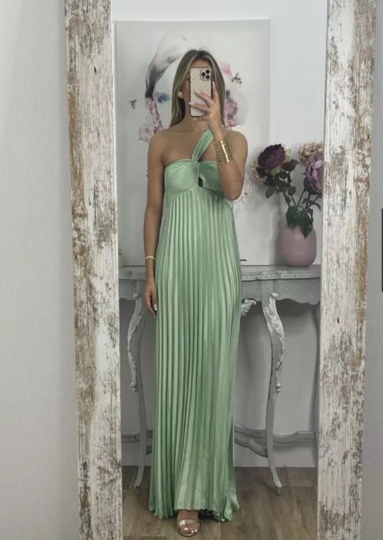 Plise Dress Color: Orange