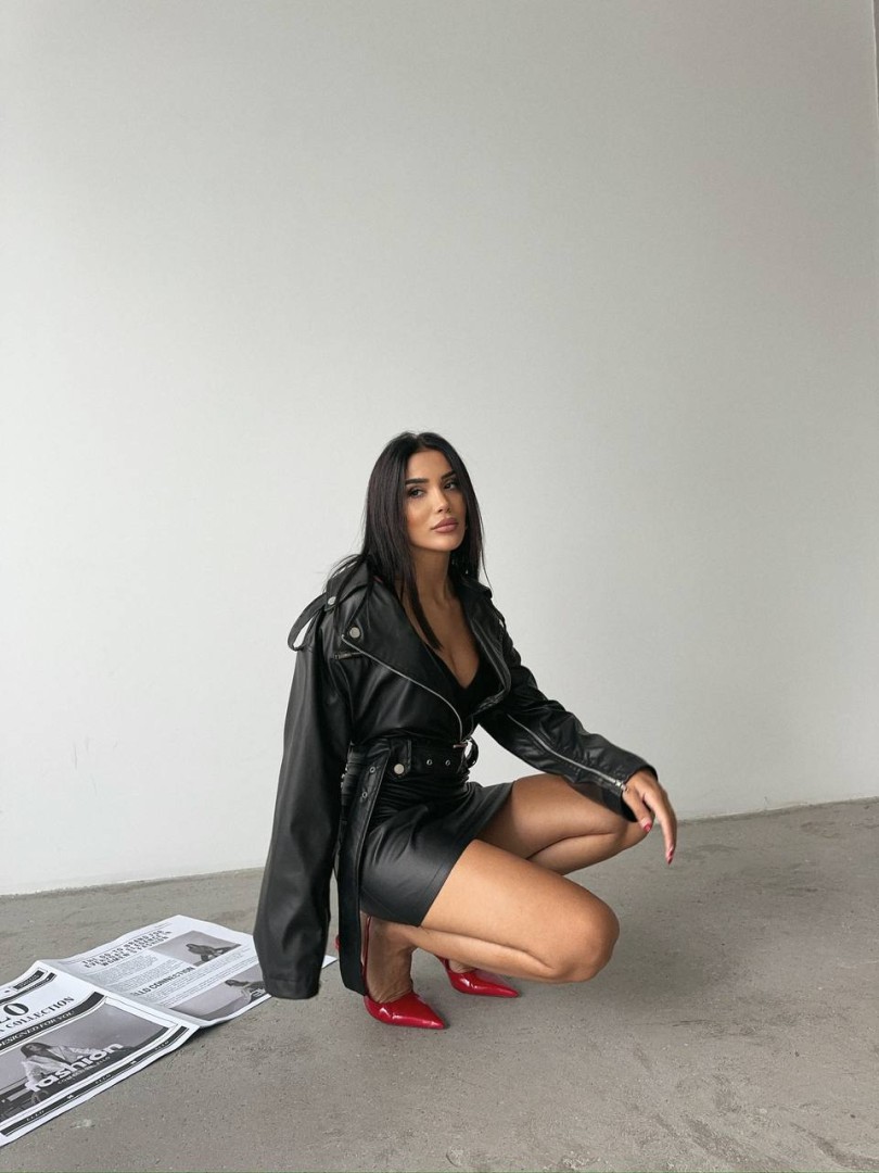 Aelia Leather Dress Size: S