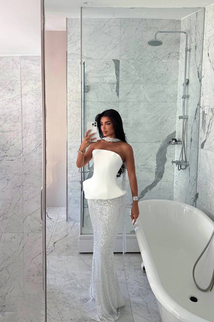 Angelica Corset Dress White Size: XS