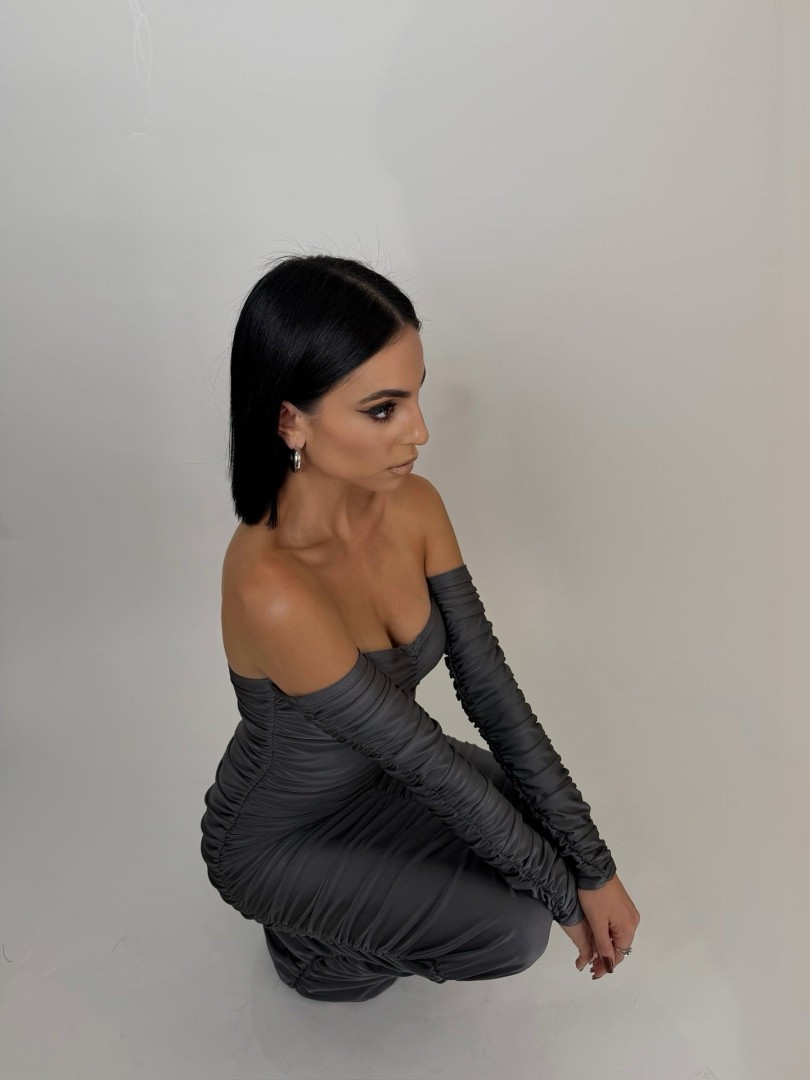 Maissy Collection Grey Dress One size