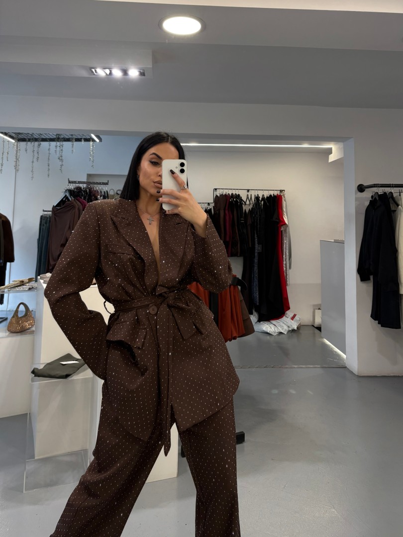 Diamond Decorated Brown Suit One size