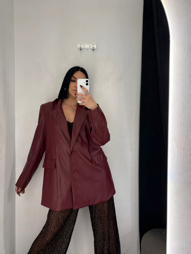 Leather Blazer Color: Black