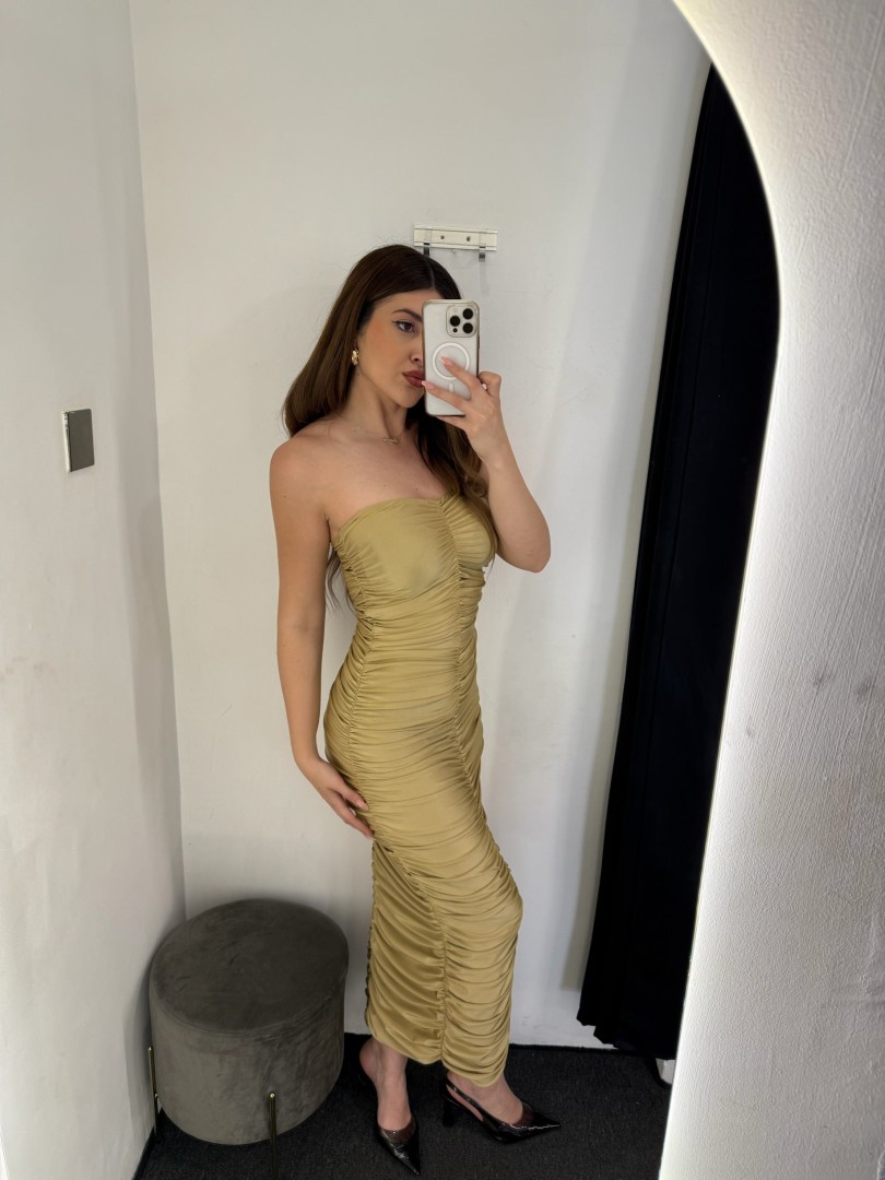 Eva Strapless Maissy Exclusive Dress Color: Beige