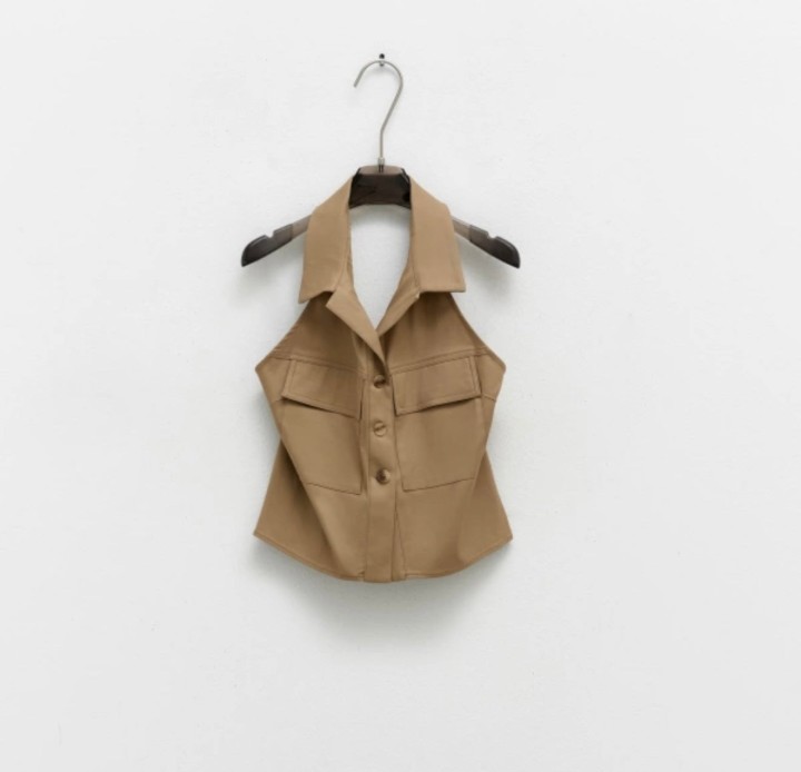 Linda Lumina Vest Size: M Color: Brown