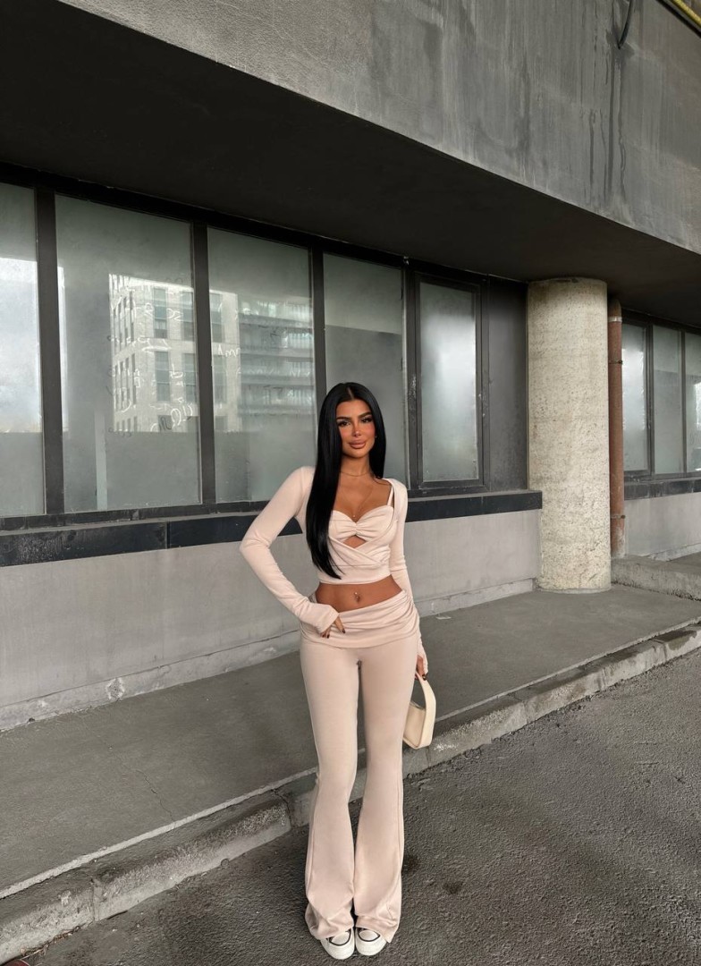 Xenia 3 pcs Two Piece Set Color: Black Size: S