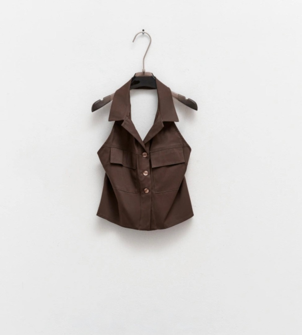Linda Lumina Vest Size: M Color: Camel