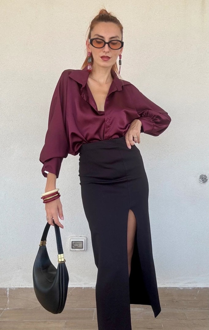 Kem Skirt Color: Brown