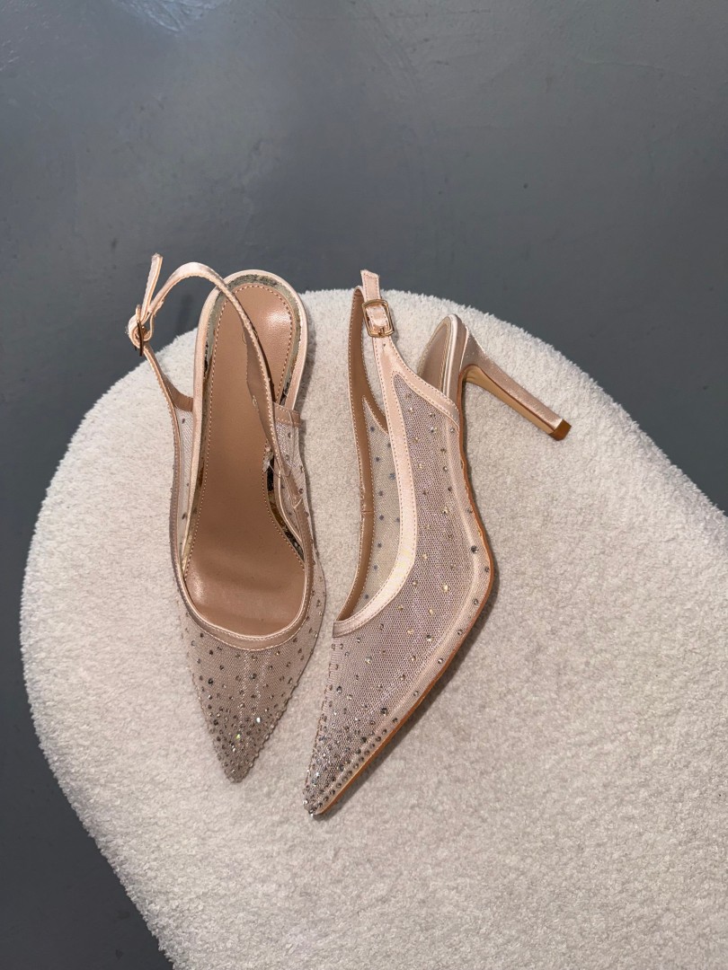 Gold Diamond Decorated Heels Size: 41