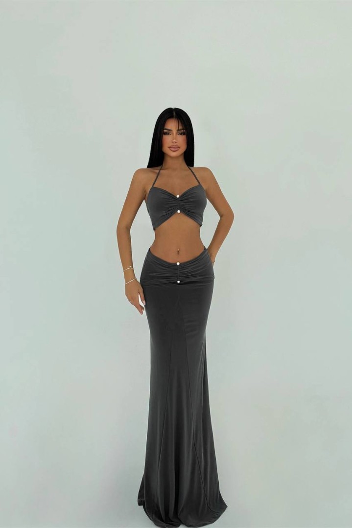 Zenia Two Piece Set charcoal grey Size: S