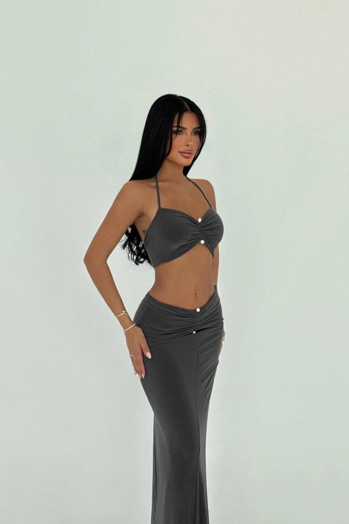Zenia Two Piece Set charcoal grey Size: M