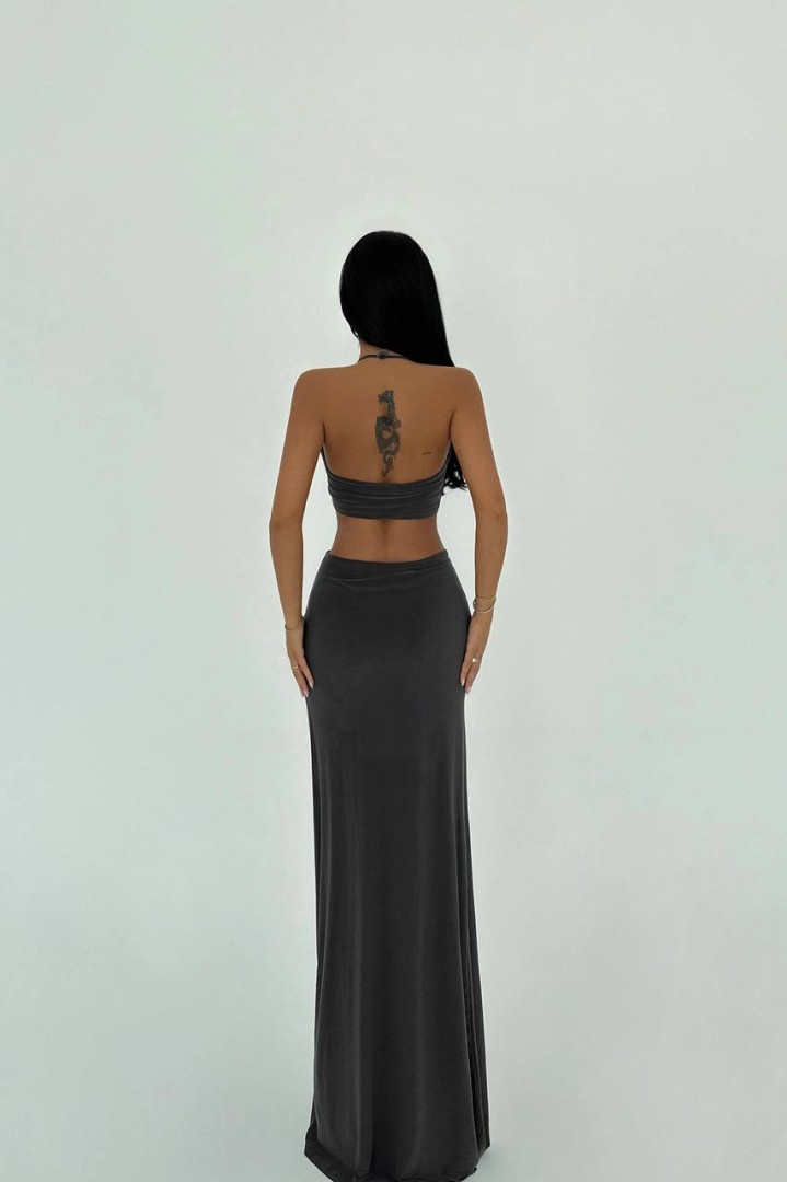 Zenia Two Piece Set charcoal grey Size: L