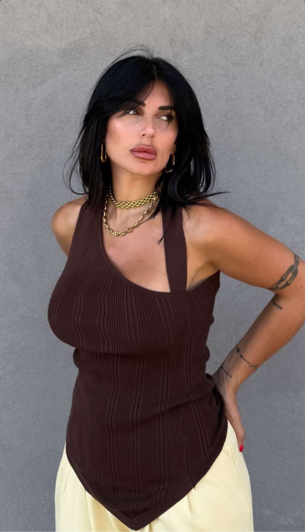 One Shoulder Top Color: Black