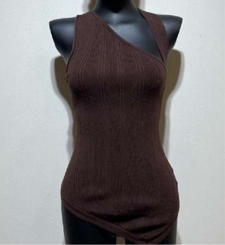 One Shoulder Top Color: Beige