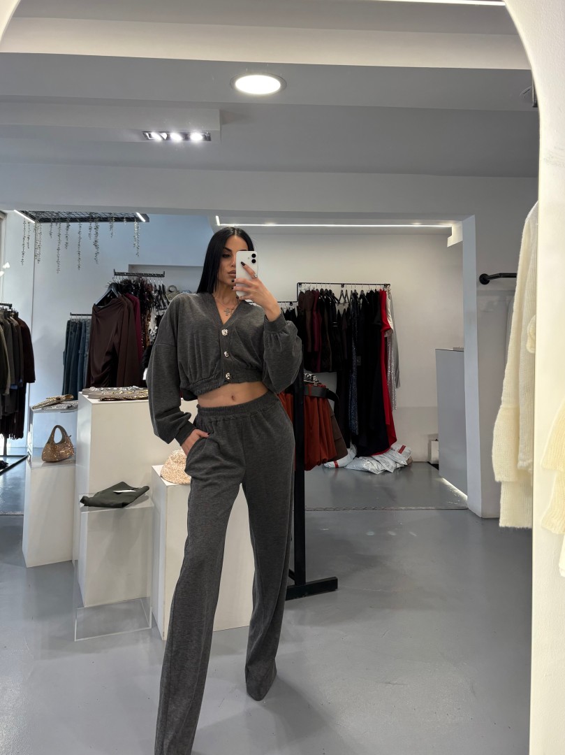 Grey Casual Two Piece Set One size