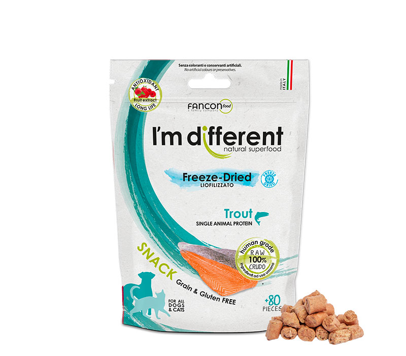 FREEZE DRIED TROUT FOR DOGS AND CATS 40GR SNACK