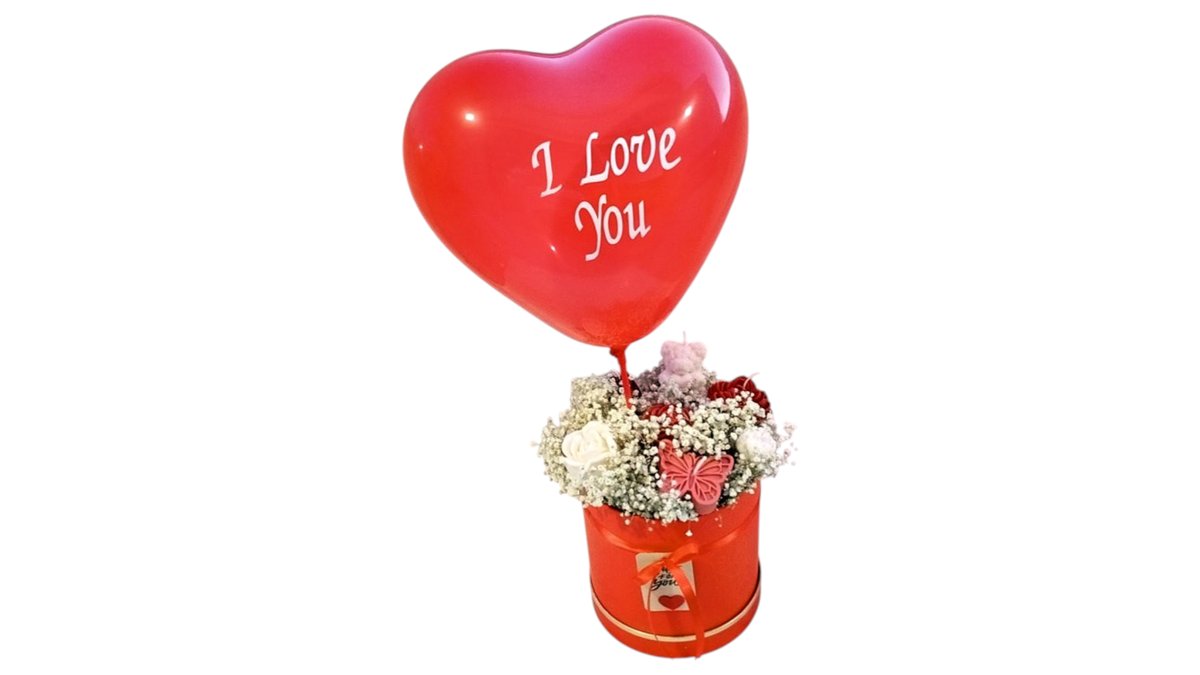 Valentine's Candles Box and Love balloon
