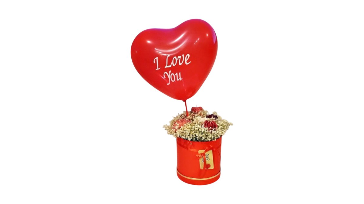 Valentine's Candles Box and Love balloon