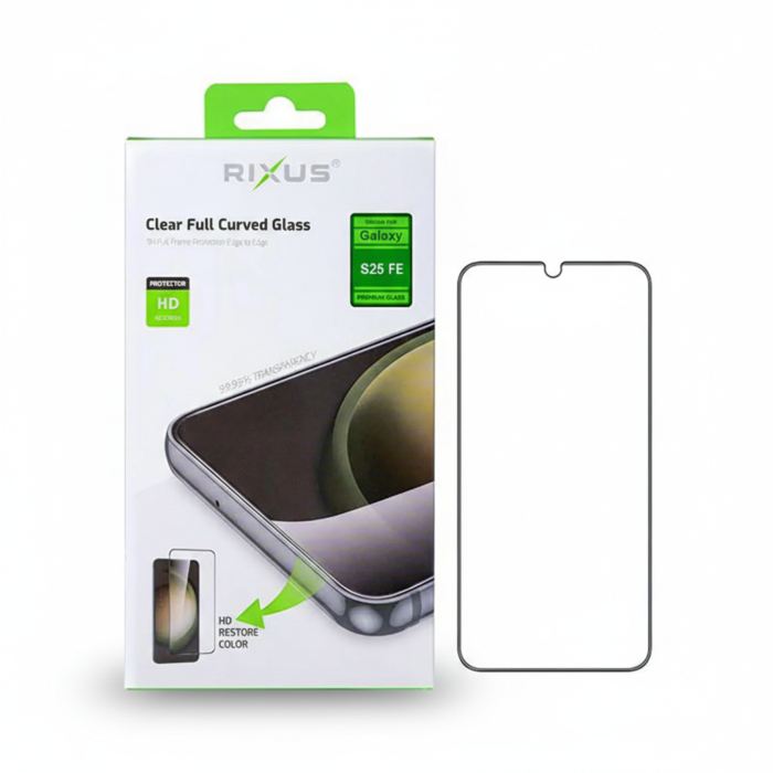 Rixus Clear Curved Tempered Glass for Samsung Galaxy S25 FE, A57