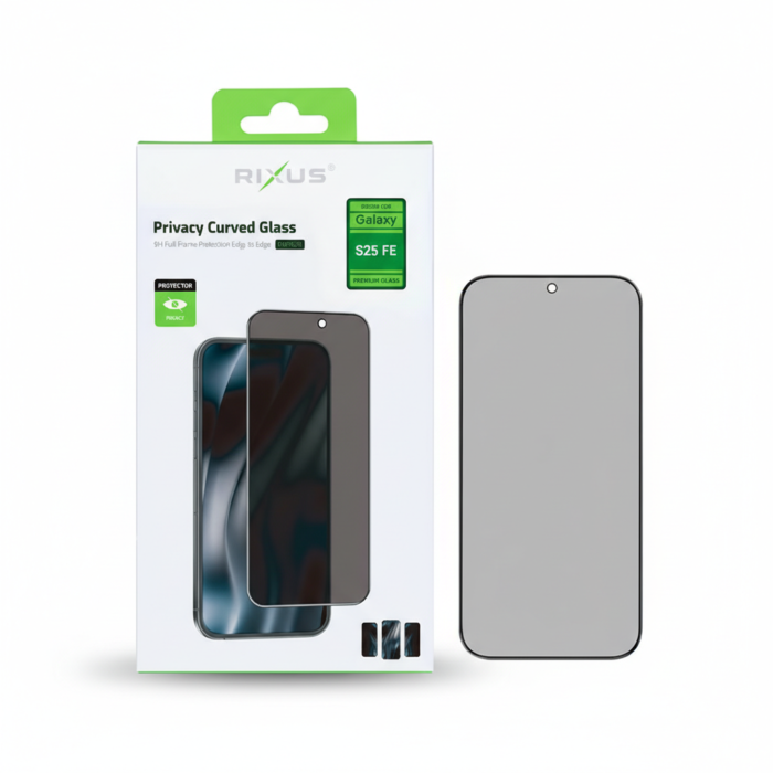 Rixus Privacy Full Curved Edge Tempered Glass for Galaxy S25 FE & A57