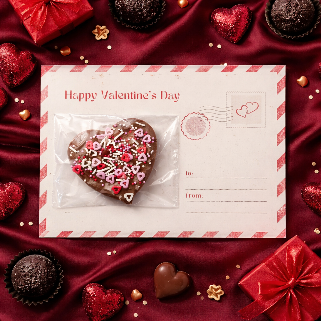 Happy Valentine's Card 1 with chocolate heart