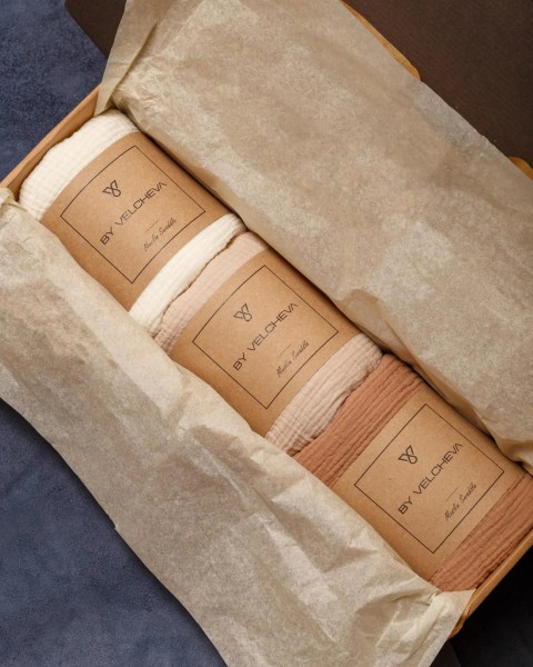 Muslin Blanket BY VELCHEVA Almond