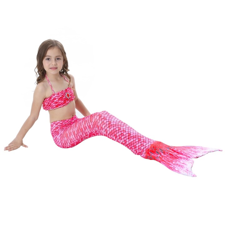 3 Pieces - Mermaid Pink Swimsuit  Size: 3-5 Years  Eu110