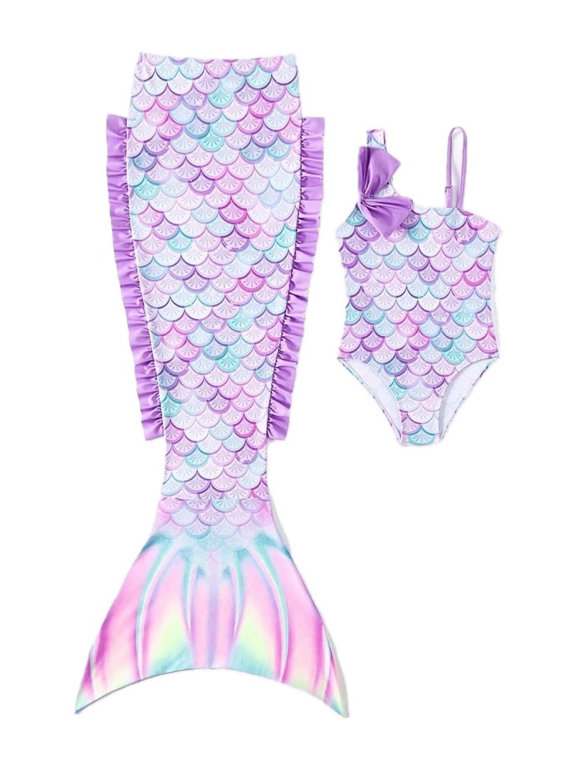 2 Pieces -Swimsuit Mermaid Purple Size: 5 Years